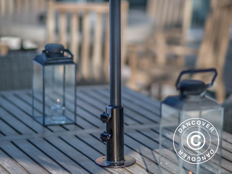 Base per ombrellone per terrazza in legno, Nero