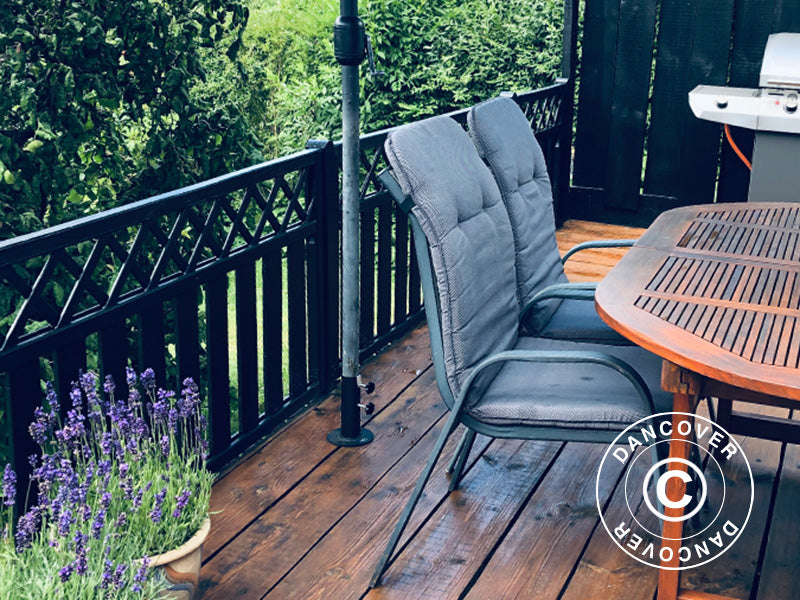 Base per ombrellone per terrazza in legno, Nero