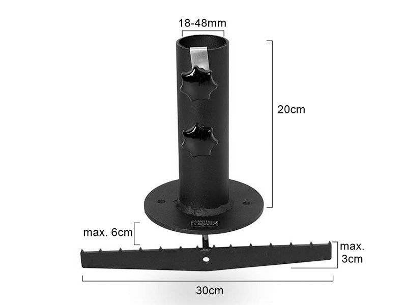 Base per ombrellone per terrazza in legno, Nero