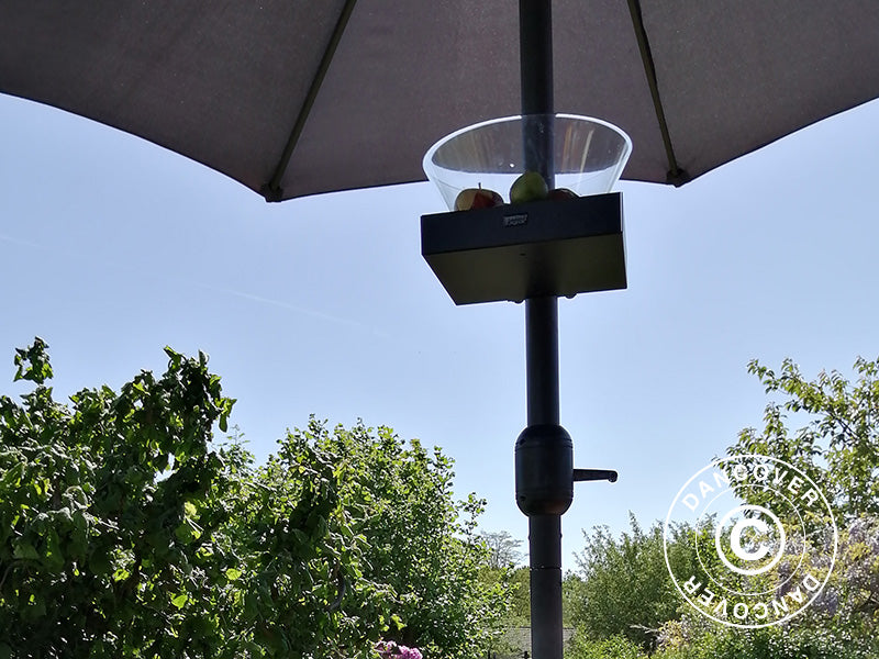 Sonnenschirmtisch, 25x25cm, Schwarz, 1 Stck.