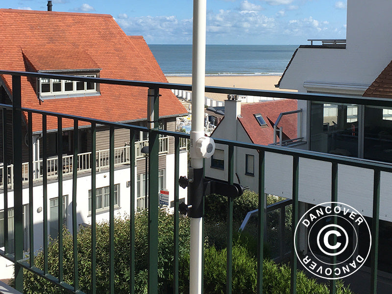 Équerres de parasol pour grille du balcon, Noir