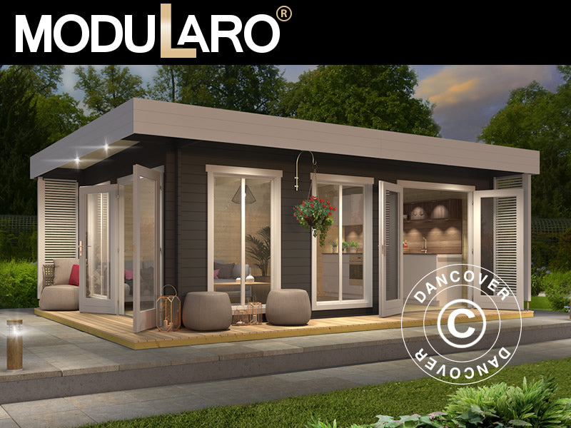 Casetta in legno Vienna, 5,7x3,8x2,45m, 40mm, Grigio Scuro