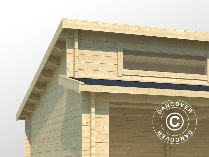 Garage doppio, tettoia per auto in legno Vaasa, 7,8x5,2x3,21m, 44mm, Naturale