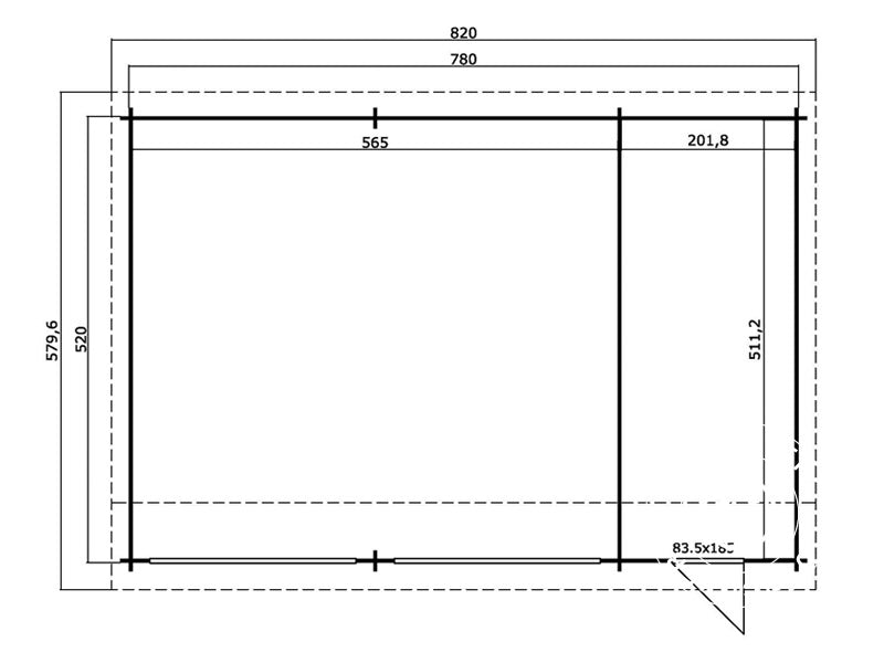 Garage doppio, tettoia per auto in legno Vaasa, 7,8x5,2x3,21m, 44mm, Naturale