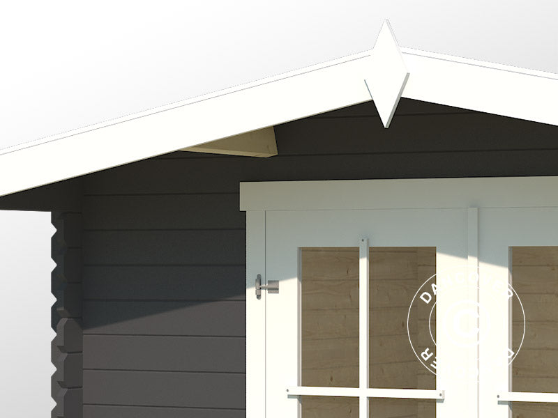Casetta da giardino in legno Oslo 2,92x2,3x2,22m, 28mm, 6,43m², Grigio Scuro