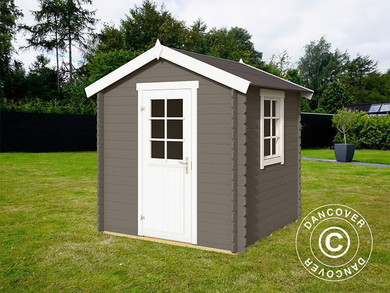 Holzschuppen Lyon 2x2x2,34m, 28mm, 3,78m², Dunkelgrau