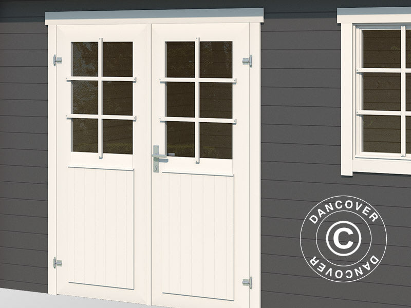 Holzschuppen Asker 3,8x2,75x2,11m, 28mm, 10,09m², Dunkelgrau