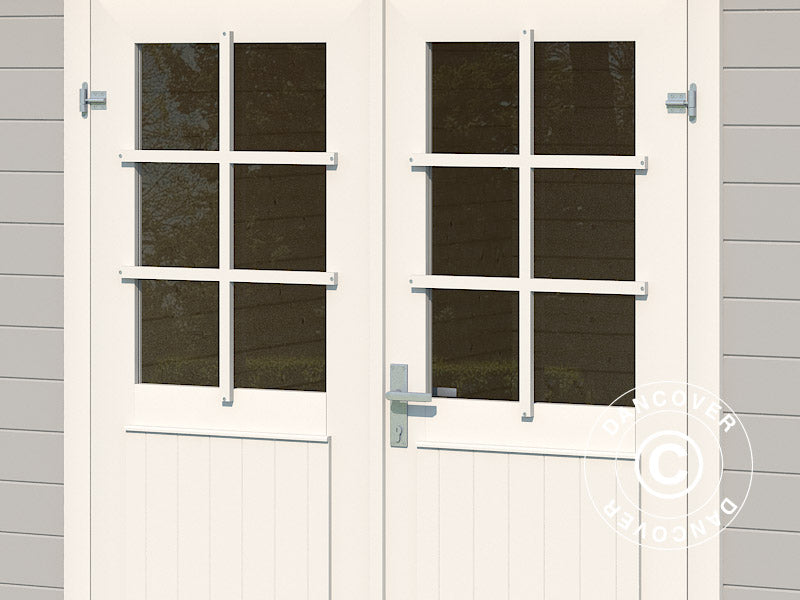 Holzschuppen Asker 3,8x2,75x2,11m, 28mm, 10,09m², Hellgrau