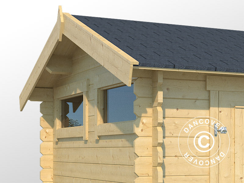 Abri en bois Narva 3,8x2,5x2,39m, 28mm, 9,3m², Naturel