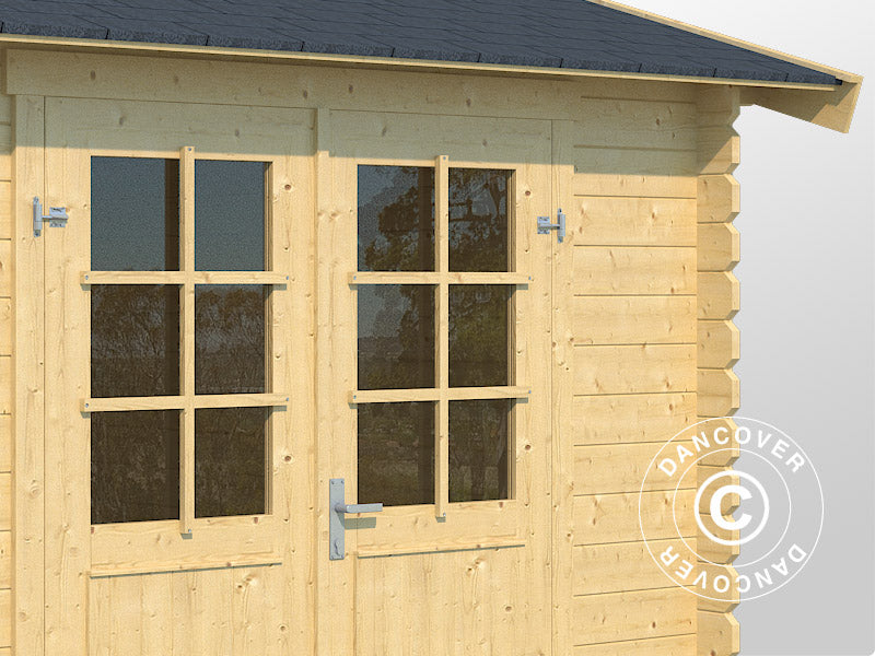 Abri en bois Narva 3,8x2,5x2,39m, 28mm, 9,3m², Naturel