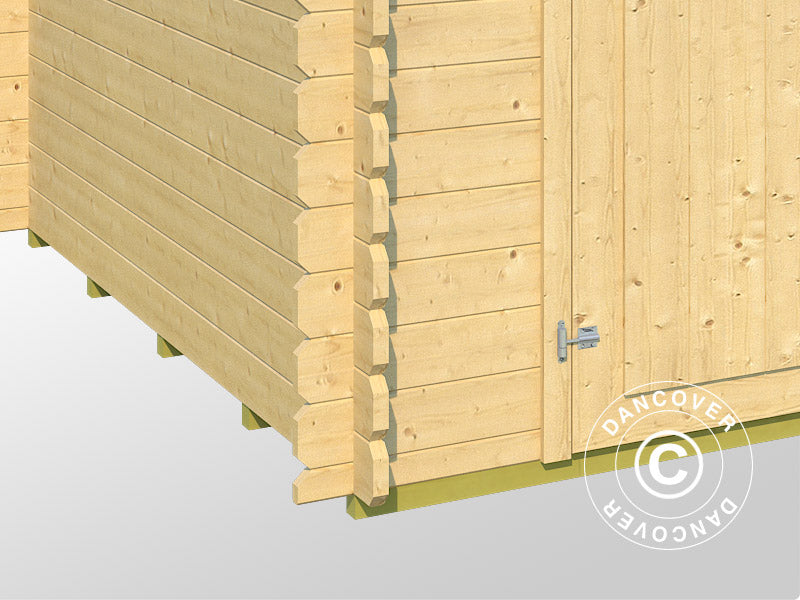Abri en bois Narva 3,8x2,5x2,39m, 28mm, 9,3m², Naturel