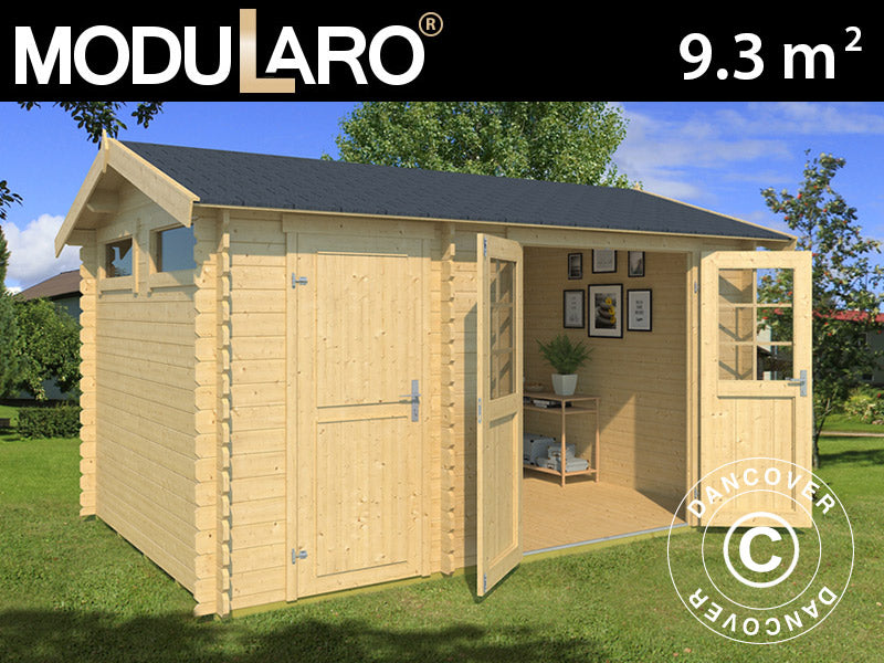 Abri en bois Narva 3,8x2,5x2,39m, 28mm, 9,3m², Naturel