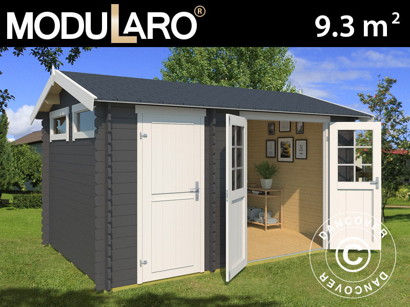 Holzschuppen Narva 3,8x2,5x2,39m, 28mm, 9,3m², Dunkelgrau