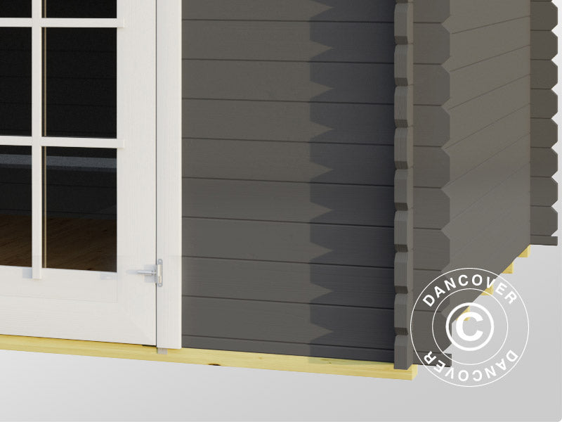 Casetta da giardino, casetta in Legno Riga 4,25x2,8x2,22m, 34mm, 11,3m², Grigio scuro