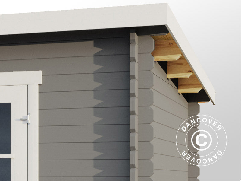 Casetta da giardino, casetta in Legno Riga 4,25x2,8x2,22m, 34mm, 11,3m², Grigio chiaro