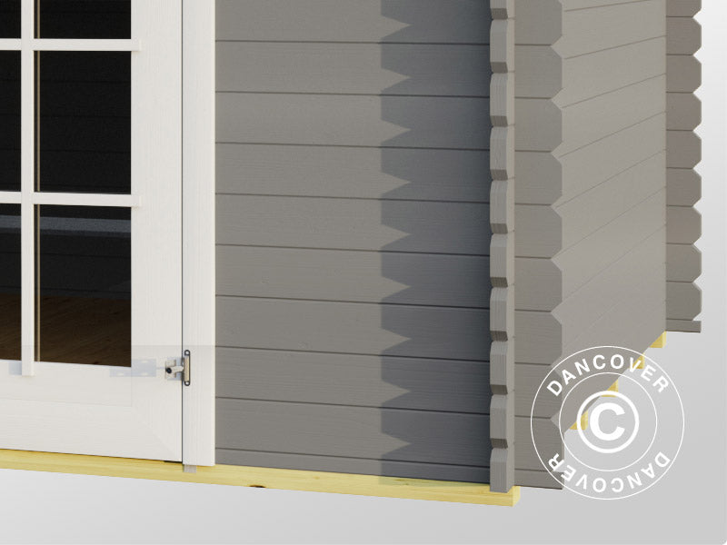 Casetta da giardino, casetta in Legno Riga 4,25x2,8x2,22m, 34mm, 11,3m², Grigio chiaro