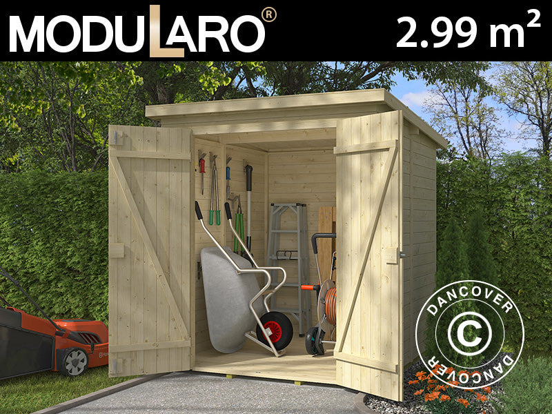 Abri en bois Ivalo 1,7x1,76x1,99m, 13mm, 2,99m², Naturel