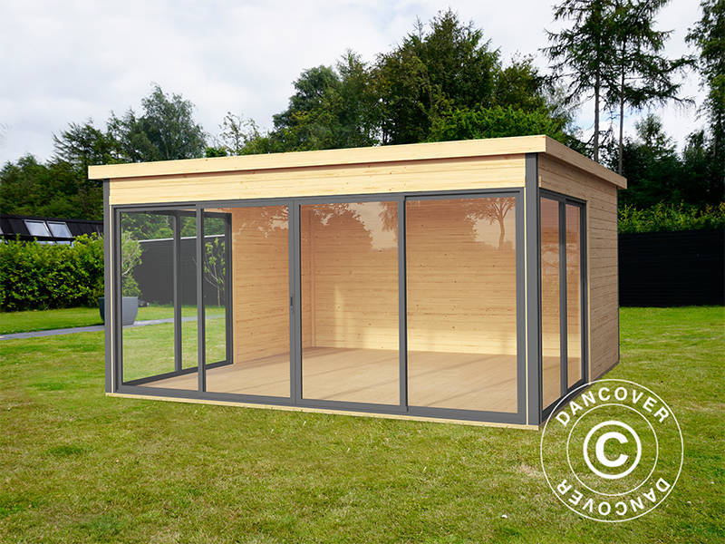 Casetta in legno Geneva, 4,18x4,18x2,39m, 44mm, Naturale