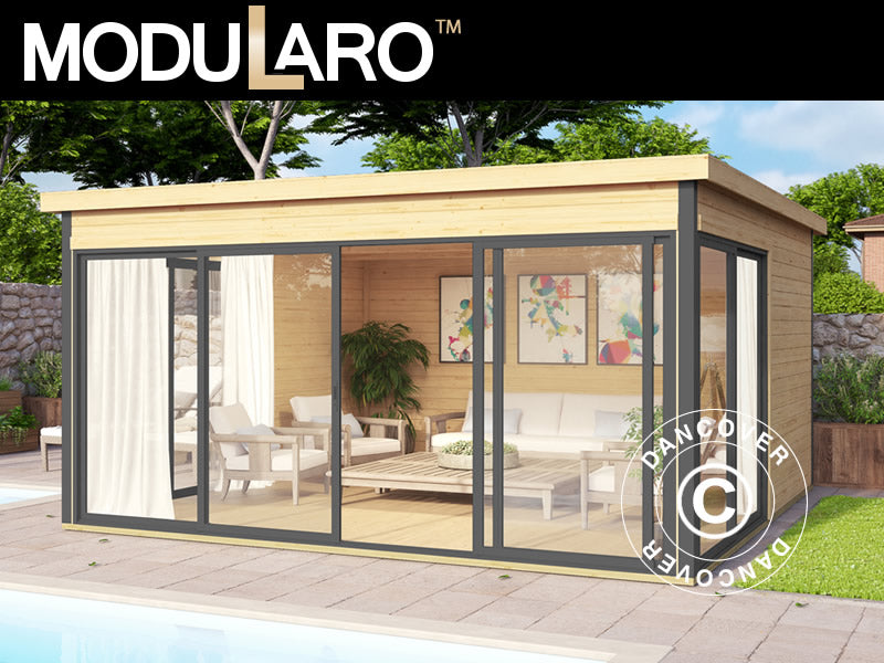 Casetta in legno Geneva, 4,18x4,18x2,39m, 44mm, Naturale