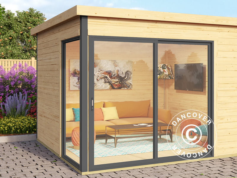 Cabane en bois Set Geneva, 3x3x2,39m, 44mm, Naturel