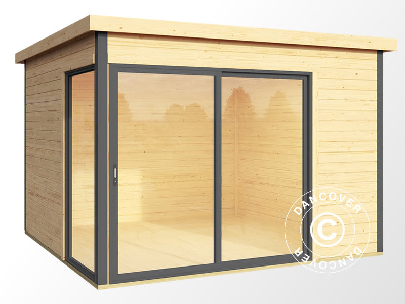 Cabane en bois Set Geneva, 3x3x2,39m, 44mm, Naturel