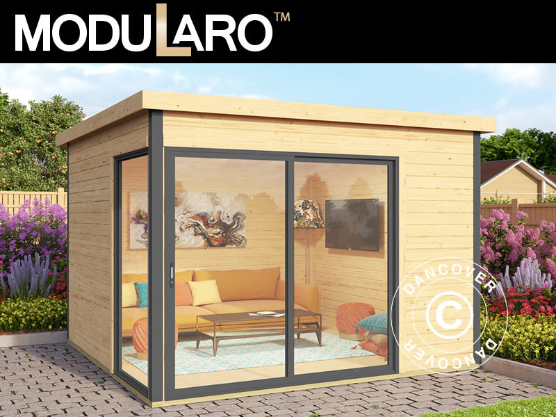 Cabane en bois Set Geneva, 3x3x2,39m, 44mm, Naturel