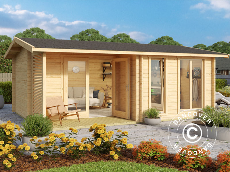 Casetta in legno Talsi 5,2x3,7x2,51m, 44mm, Naturale