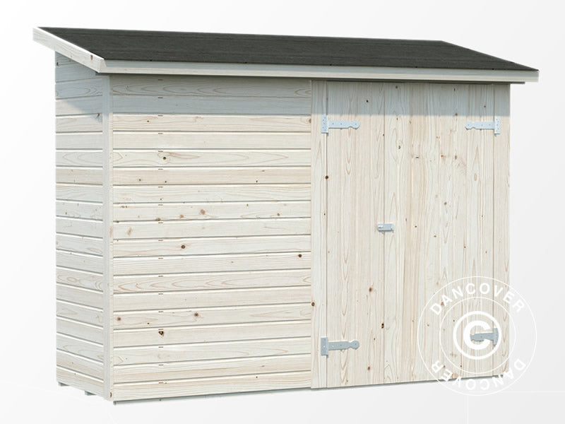 Abri en bois adossé, 2,34x0,95x1,89m, 2,2m², Naturel