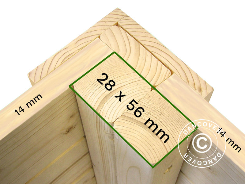 Abri en bois Bertilo Wallstore Velo, 2,06x1,02x1,35m, 2,1m², Naturel