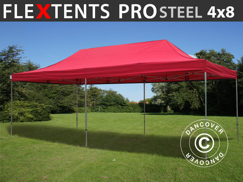 Faltzelt FleXtents PRO Steel 4x8m Rot