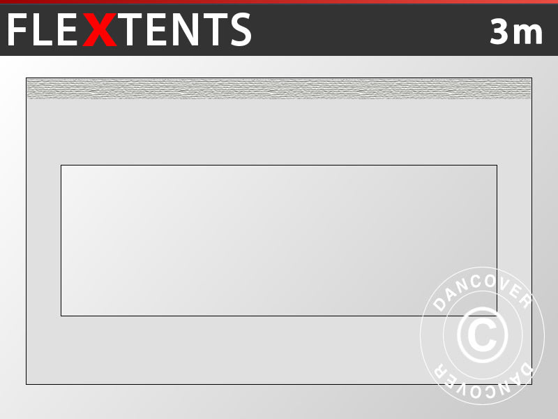 Kit parete laterale con finestra panoramica per FleXtents, 3m, Argento