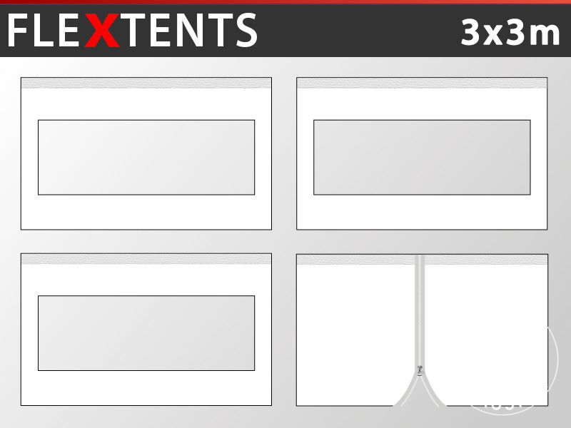 Kit pareti laterali fianco del FleXtents 3x3m, Bianco