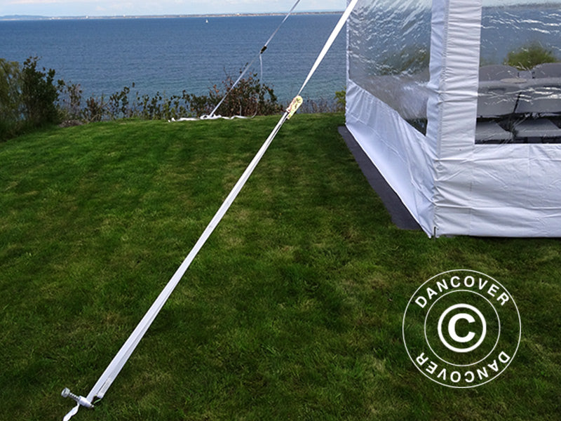 Pacco Sicurezza 4 (aste da terra 60cm & cinghie a cricchetto), Bianco