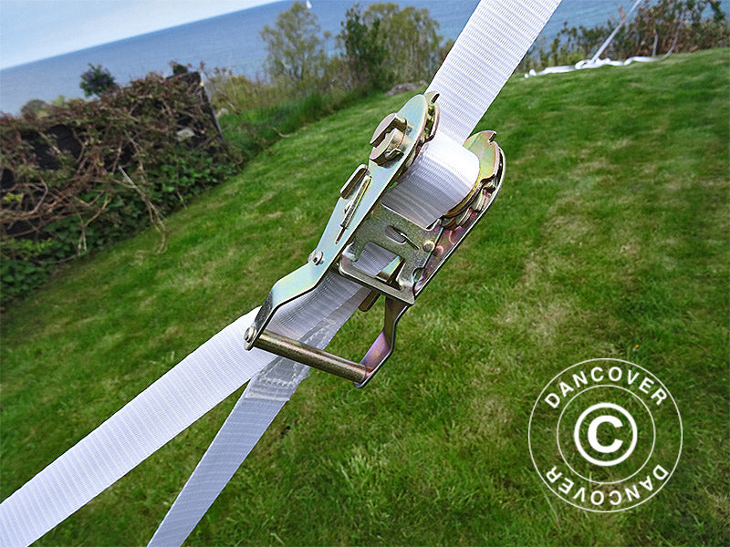 Sicherheitspaket 4 (Sturmverankerungen 100cm & Sturmgurte), Weiß