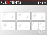 Kit pareti laterali fianco del FleXtents 3x6m, Trasparente