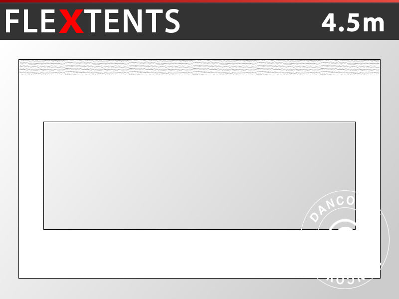 Paroi latérale avec fenêtre panoramique pour FleXtents, 4,5m, Blanc