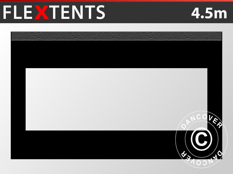 Paroi latérale avec fenêtre panoramique pour FleXtents, 4,5m, Noir