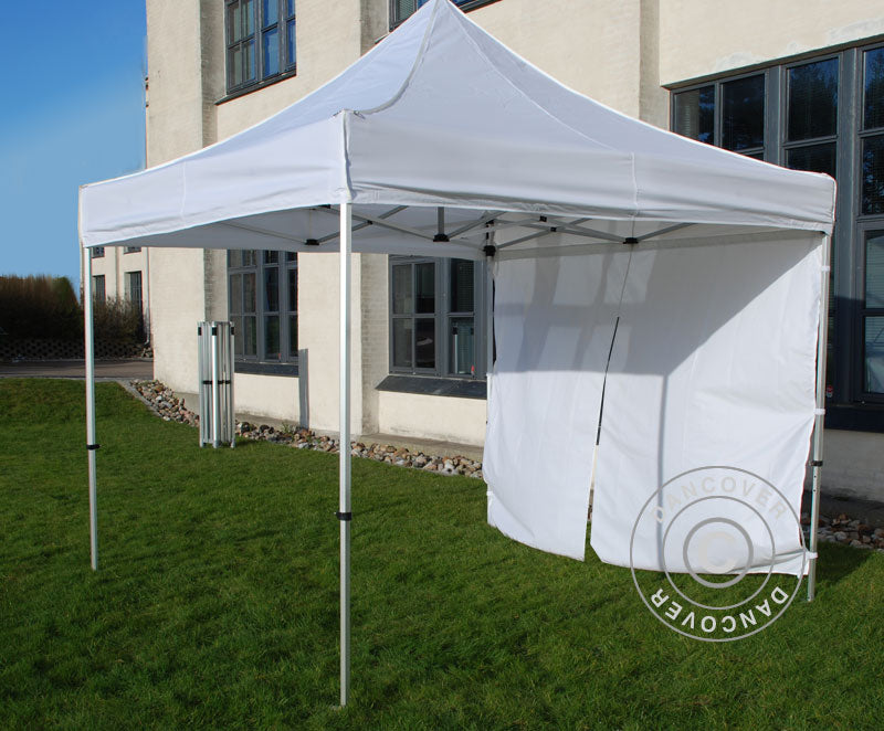 Seitenwand mit Reißverschluss für FleXtents, 4m, Weiß