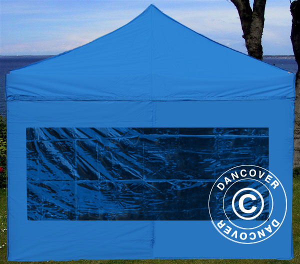 kit parete laterale con finestra panoramica per FleXtents, 4m, Blu