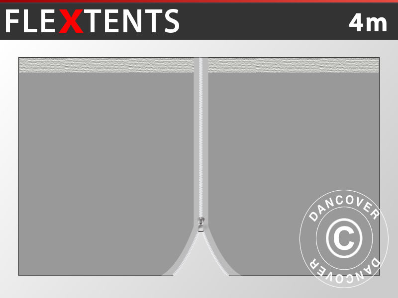 Kit parete laterale con cerniera per FleXtents, 4m, Grigio