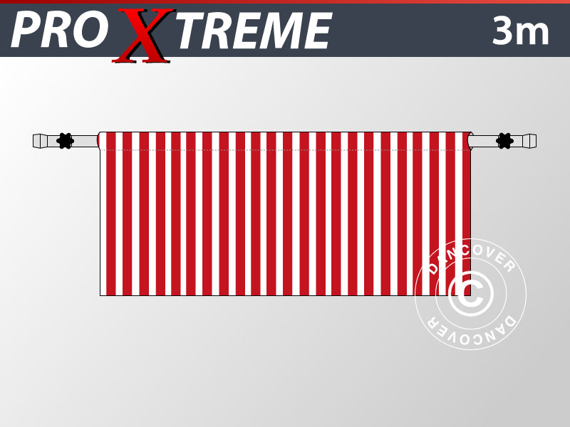 Halbe Seitenwand für FleXtents PRO Xtreme, 3m, Gestreift