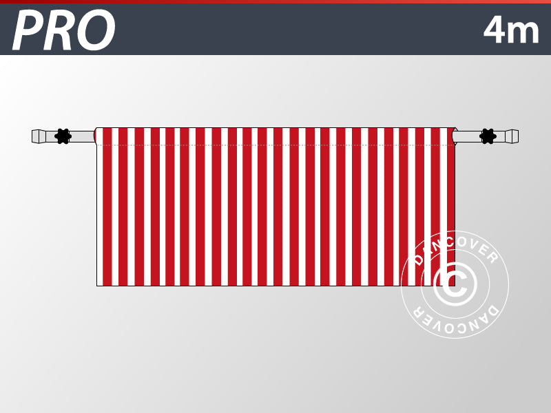 Halbe Seitenwand für FleXtents PRO, 4m, Gestreift