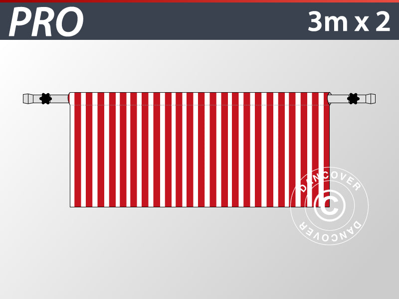 Mezza parete laterale per FleXtents PRO, 6m, Rigato