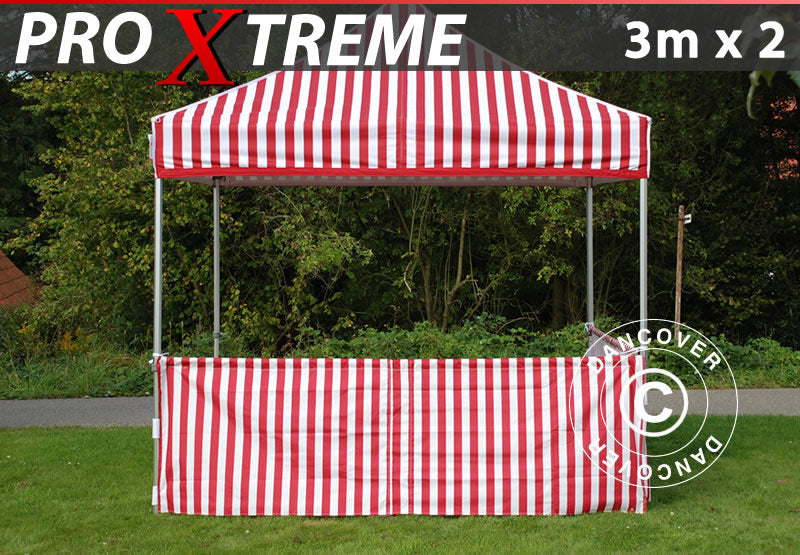 Halbe Seitenwand für FleXtents PRO Xtreme, 6m, Gestreift