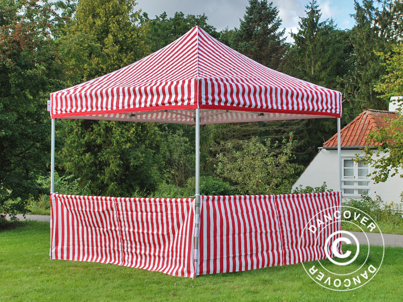 Halbe Seitenwand für FleXtents PRO Xtreme, 6m, Gestreift