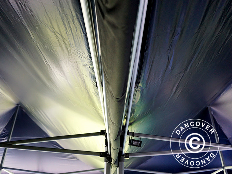 Dachrinne 8m, Schwarz, für FleXtents