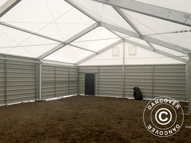 Porte en métal pour hangar de stockage industriel Alu, 0,9x2m, blanc