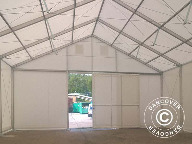 Portone scorrevole per Magazzino Industriale Alu, 4,70m, PVC, Bianco