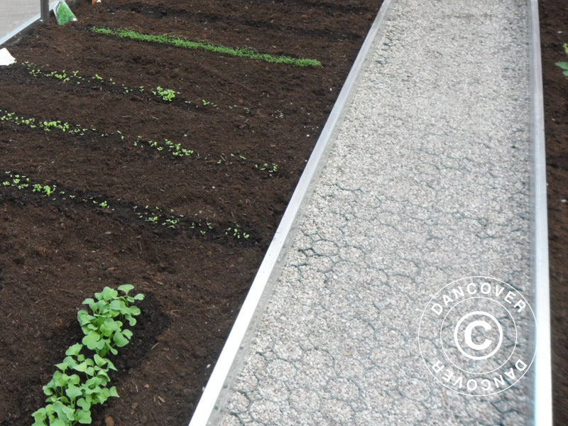 Profilés de séparation pour serres avec 20 grilles de renforcement du sol, 8m