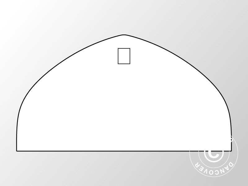Einfache Giebelwand für Zelthalle, Rundbogenhalle 8x4,33m, PVC, weiß